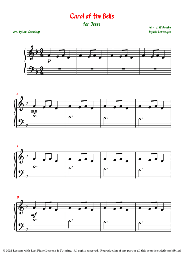 Carol of the Bells (arr. Lori Cummings)
