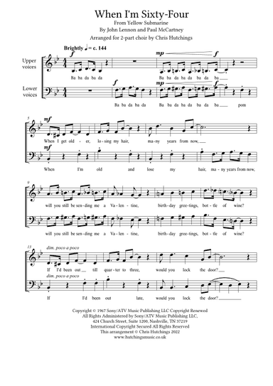 When I'm Sixty-four (arr. Chris Hutchings)