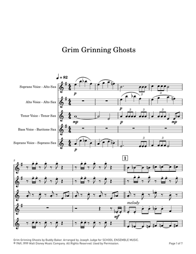 Grim Grinning Ghosts (arr. Joseph Judge)