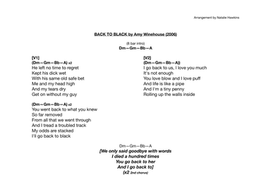 Back To Black (arr. Natalie Hawkins)