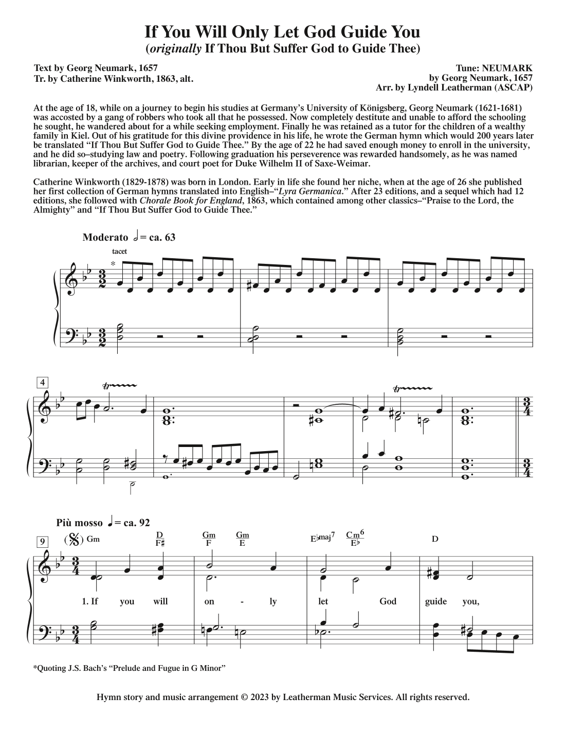 If You Will Only Let God Guide You (If Thou but Suffer God to Guide Thee) (arr. Lyndell Leatherman)