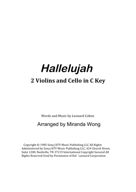 Hallelujah (arr. Miranda Wong)
