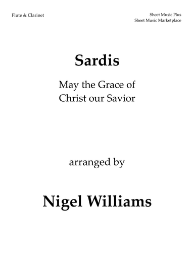 Sardis (May the Grace of Christ our Savior), for Flute and Clarinet (arr. Nigel Williams)