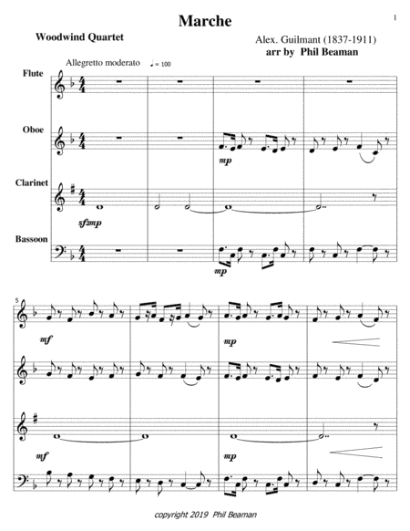 Marche-Guilmant-woodwind quartet (arr. Phil Beaman)