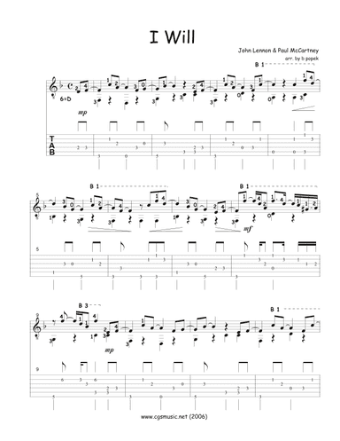 I Will (arr. b popek)