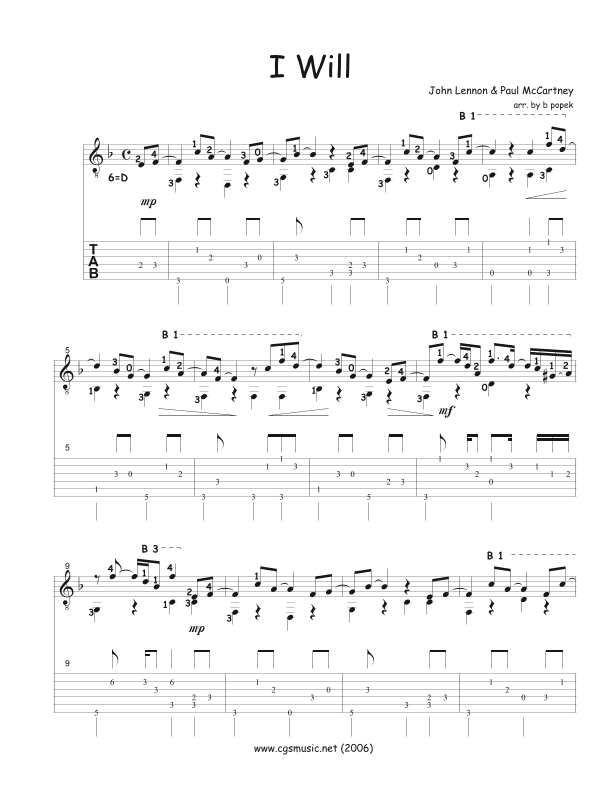 I Will (arr. b popek)