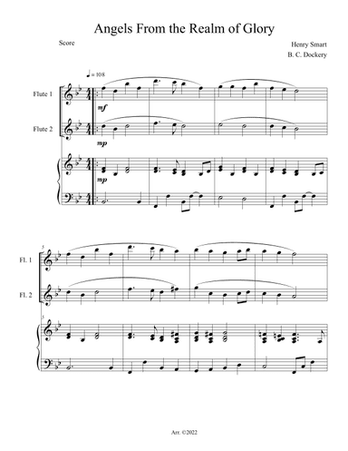 Angels From the Realm of Glory (Flute Duet with Piano) (arr. B. C. Dockery)
