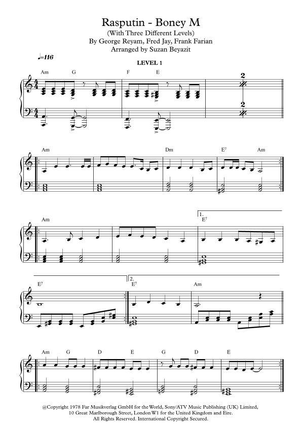 Rasputin (arr. Suzan Beyazit)