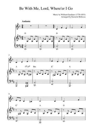 Be With Me, Lord, Where'er I Go (clarinet in A solo and piano accompaniment with chords) (arr. Kaiserin Rebecca)