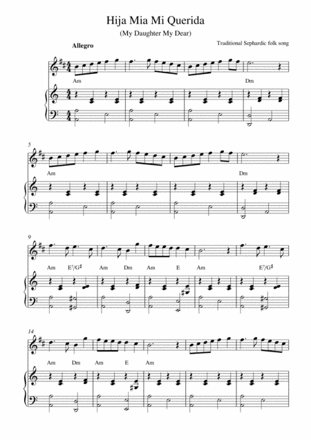 Hija Mia Mi Querida (My Daughter My Dear) (arr. Kaiserin Rebecca)