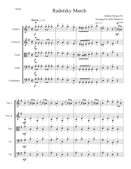 Radetzky March for String Orchestra (arr. Bob Mathews)