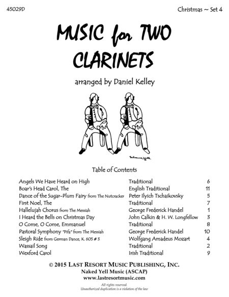 Christmas Duets for Clarinet - Set 4 - Music for Two Clarinets (arr. Daniel Kelley)
