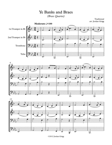 Ye Banks and Braes (Brass Quartet) (arr. Jordan Grigg)