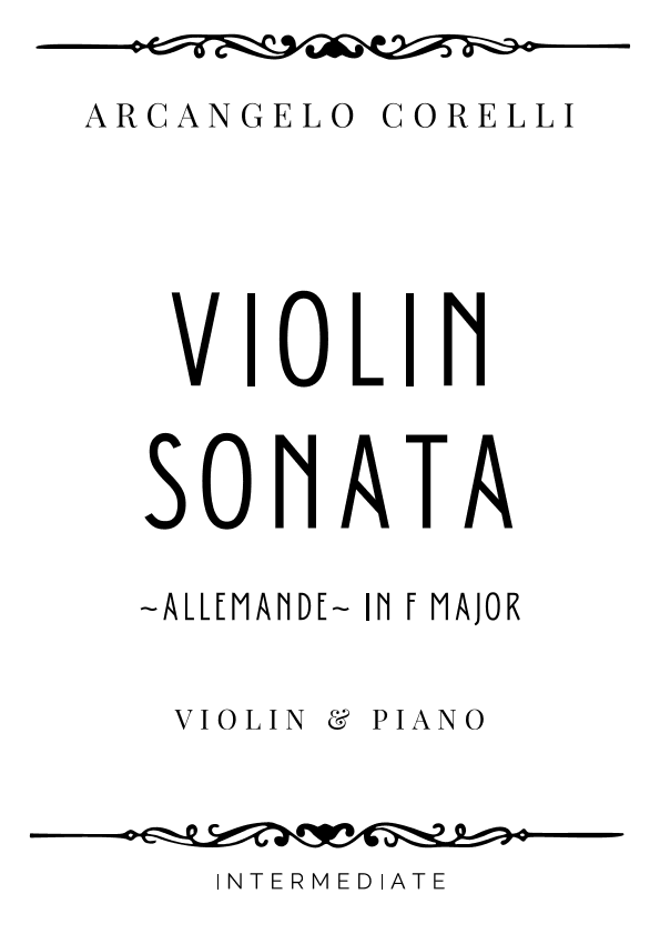 Corelli - Allemande from Violin Sonata in F Major - Intermediate (arr. Piacere Music Sheets)