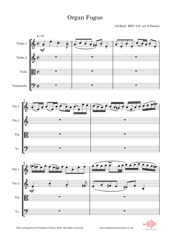 Little Organ Fugue in G Minor (arr. Stephen Tanner)