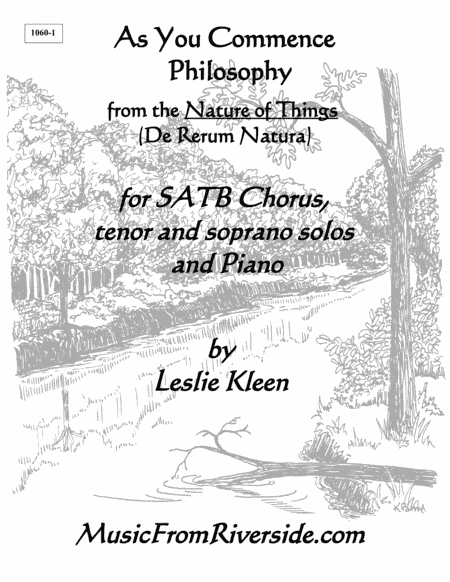 As You Commence Philosophy for SATB Chorus, Tenor and Soprano solos and Piano