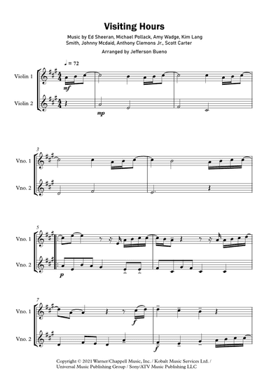Visiting Hours (arr. Jefferson Bueno)