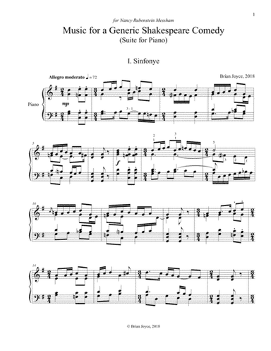 Music for a Generic Shakespeare Comedy (Suite for Piano)