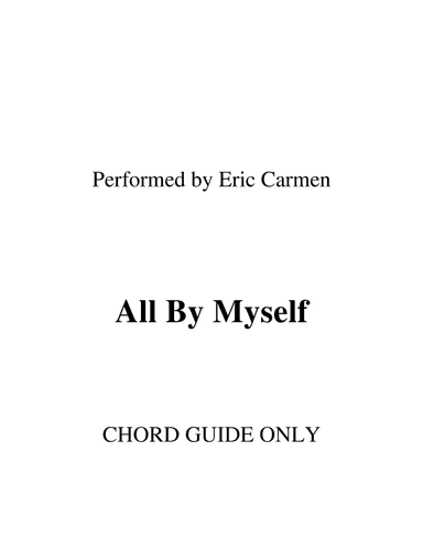 All By Myself (arr. RWM)