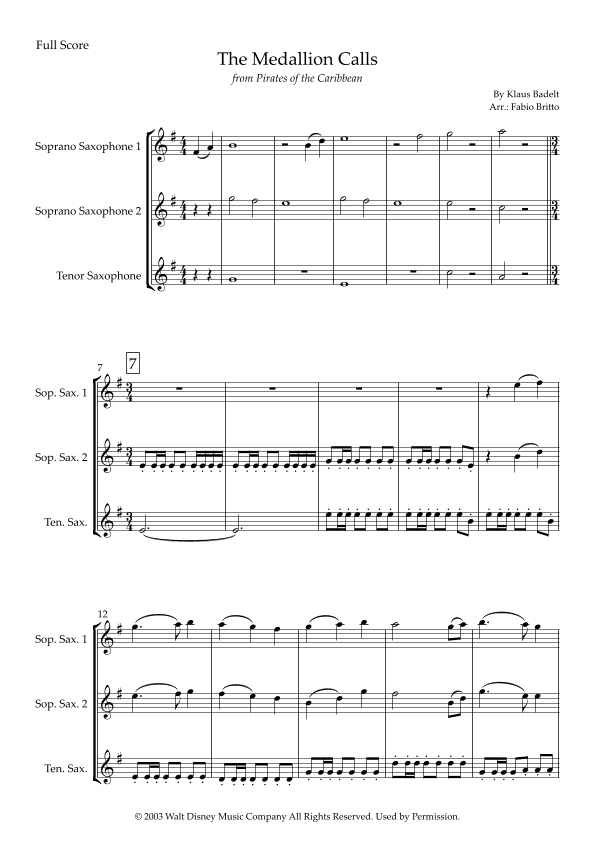 The Medallion Calls (arr. Fabio Britto)