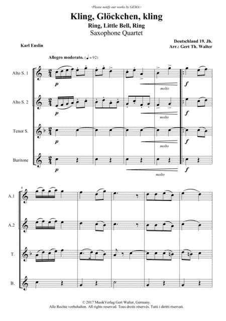 Ring, Little Bell, Ring (arr. Gert Th. Walter)