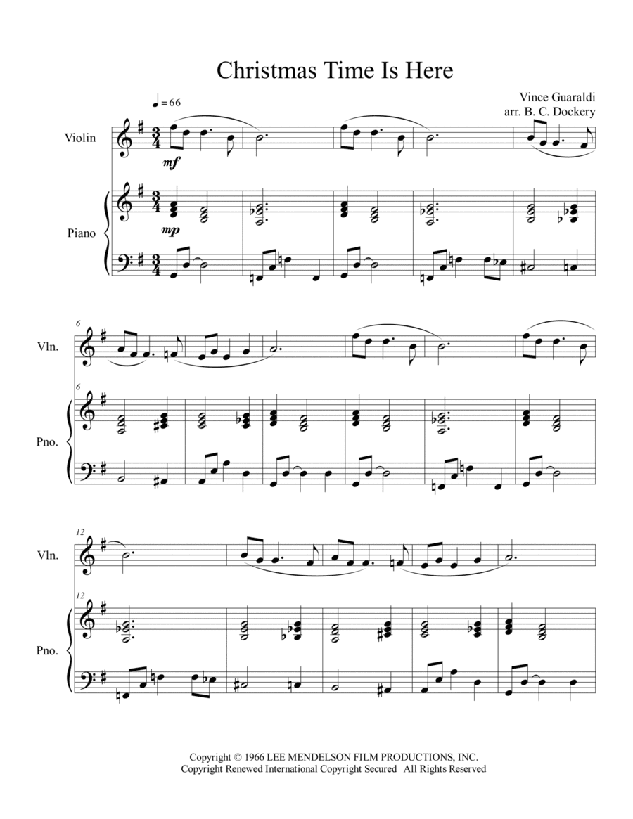 Christmas Time Is Here (arr. B. C. Dockery)