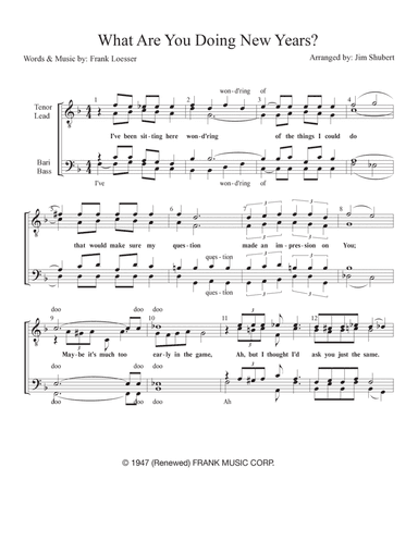 What Are You Doing New Year's Eve? (arr. Jim Shubert)