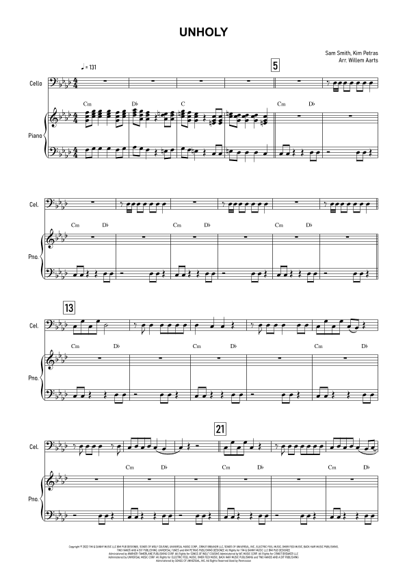 Unholy (arr. Willem Aarts)