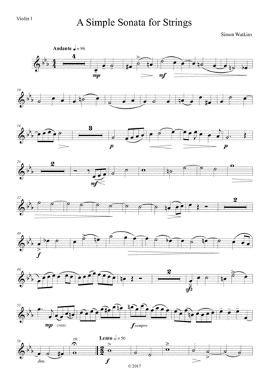 Simple Sonata for Strings - parts only