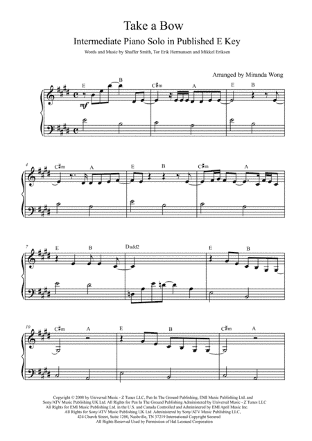 Take A Bow (arr. Miranda Wong)
