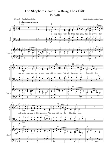 The Shepherds Come To Bring Their Gifts (SATB) Christmas Anthem