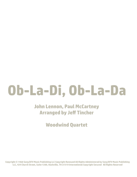 Ob-la-di, Ob-la-da (arr. Jeff Tincher)
