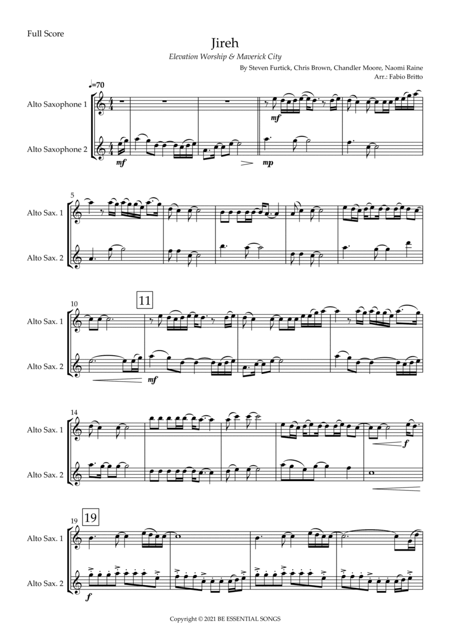 Jireh (arr. Fabio Britto)