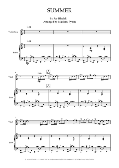 Summer (arr. Matthew pyeon)