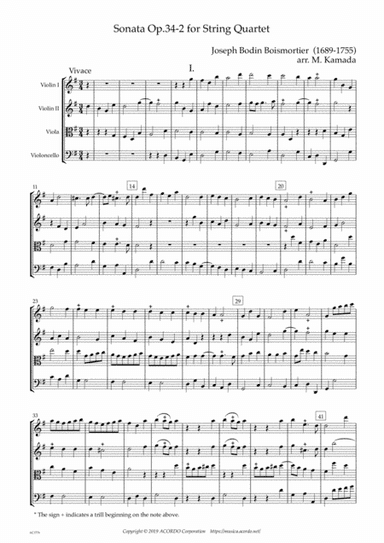 Sonata Op.34-2 for String Quartet (arr. Mikio Kamada)