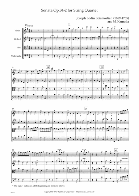 Sonata Op.34-2 for String Quartet (arr. Mikio Kamada)