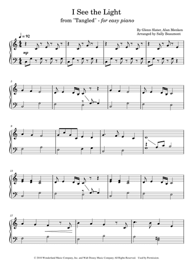 I See The Light (arr. Sally Beaumont)