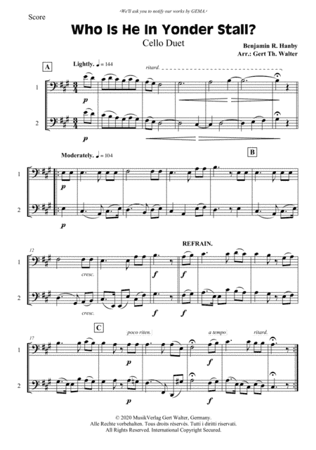 Who Is He In Yonder Stall? (arr. Gert Th. Walter)