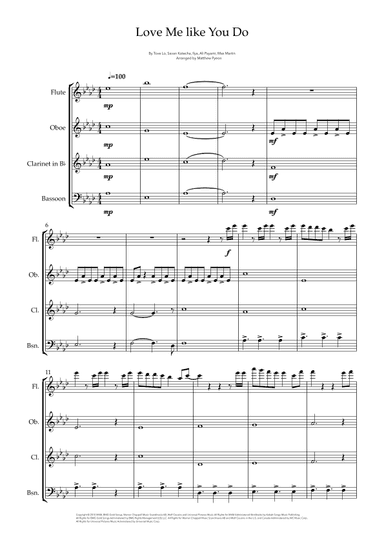 Love Me Like You Do (arr. Matthew pyeon)