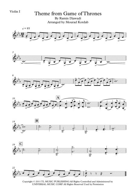 Game Of Thrones (arr. Mourad Kordab)