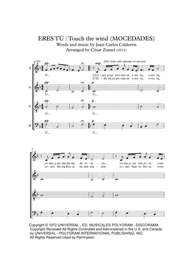 Eres Tu/touch The Wind (arr. César Zumel)