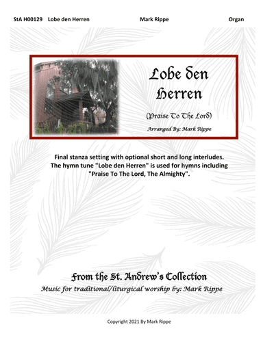 Lobe den Herren (Praise To The Lord) StA H00129 (arr. Mark Rippe)