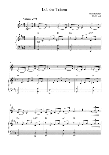 Lob der Tränen (op.13 no.2) (arr. Kaiserin Rebecca)