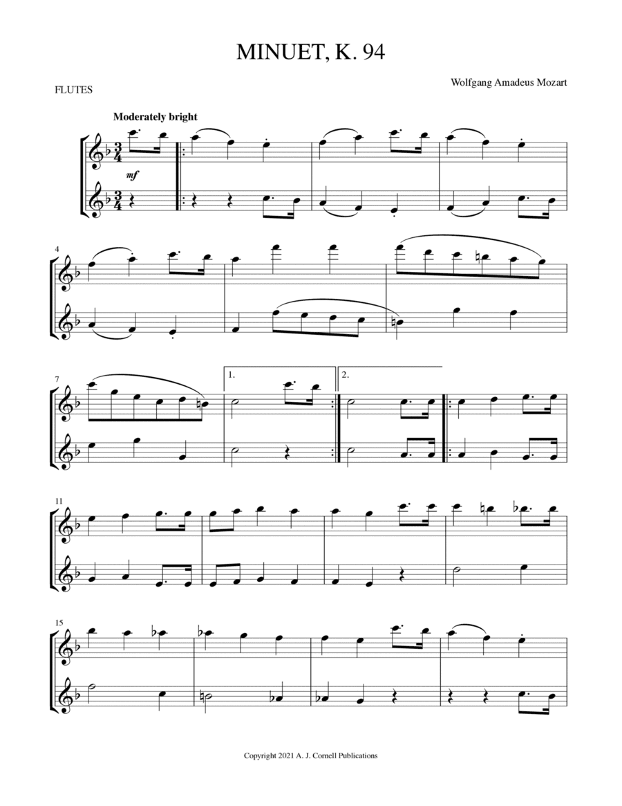 Minuet, K. 94 (arr. Mark Phillips)