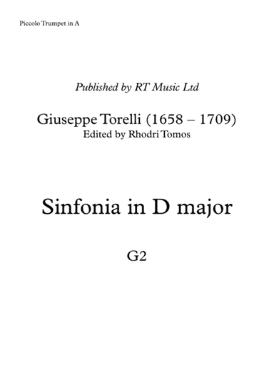 Torelli G2 Sinfonia in D major - solo parts (arr. Rhodri Tomos)