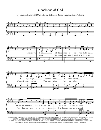 Goodness Of God (arr. Julie Wormald)