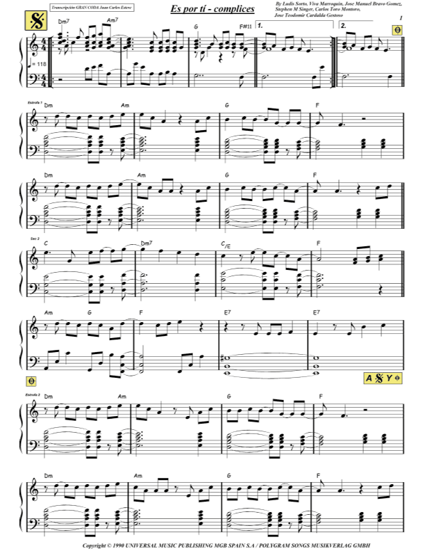 Es Por Ti (arr. juan carlos esteve / Gran Coda)