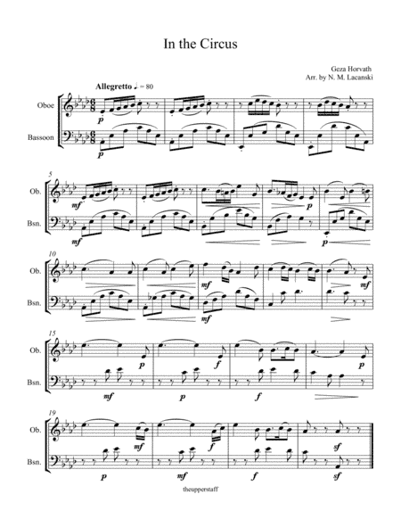 In the Circus (arr. Nick Lacanski)