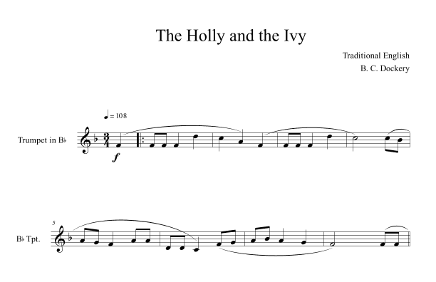 The Holly and the Ivy (Trumpet Solo) (arr. B. C. Dockery)