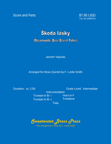 Škoda lásky (Rosamunde, Beer Barrel Polka) (arr. F. Leslie Smith)